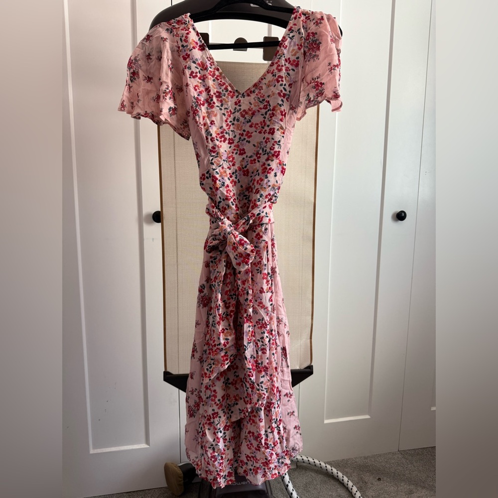 Luxe by Seraphine Pink Floral Maxi Maternity Dress (Sz 4)